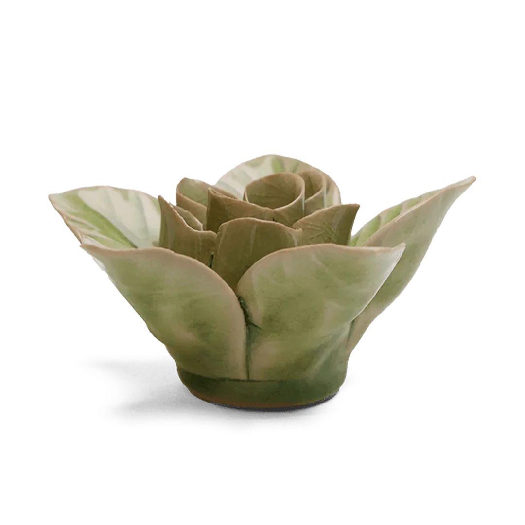 Maiden Lotus Ceramic Flower – Green Peridot – 4.3″x2″